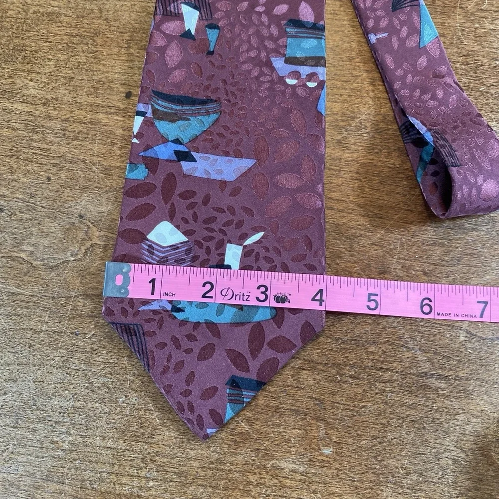 CHRISTIAN DIOR  Men Tie MONSIEUR Burgundy Pure Silk‎ Tie Italy VTG